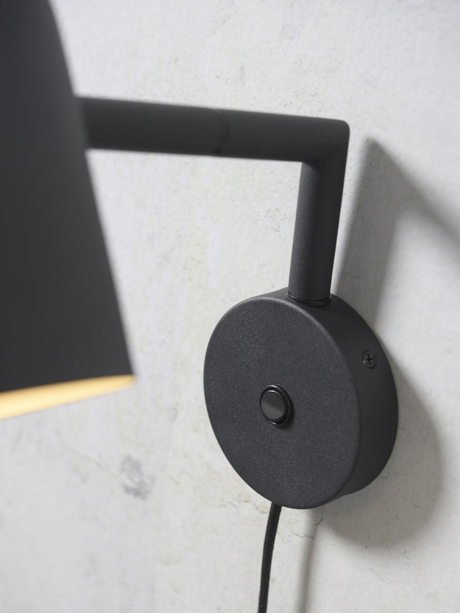 Marseille adjustable wall light in black metal finish | malletandplane.com