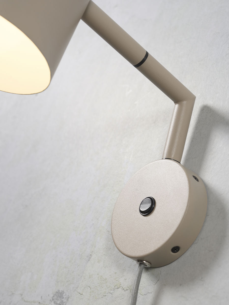 Marseille adjustable wall light in sand metal finish | malletandplane.com