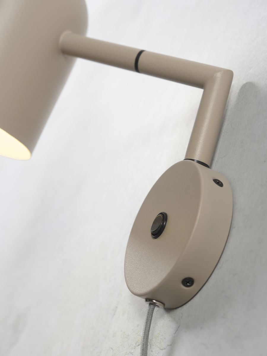 Marseille adjustable wall light in sand metal finish | malletandplane.com