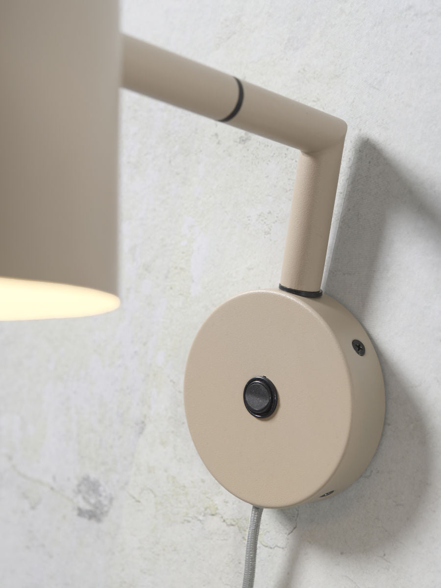 Marseille adjustable wall light in sand metal finish | malletandplane.com