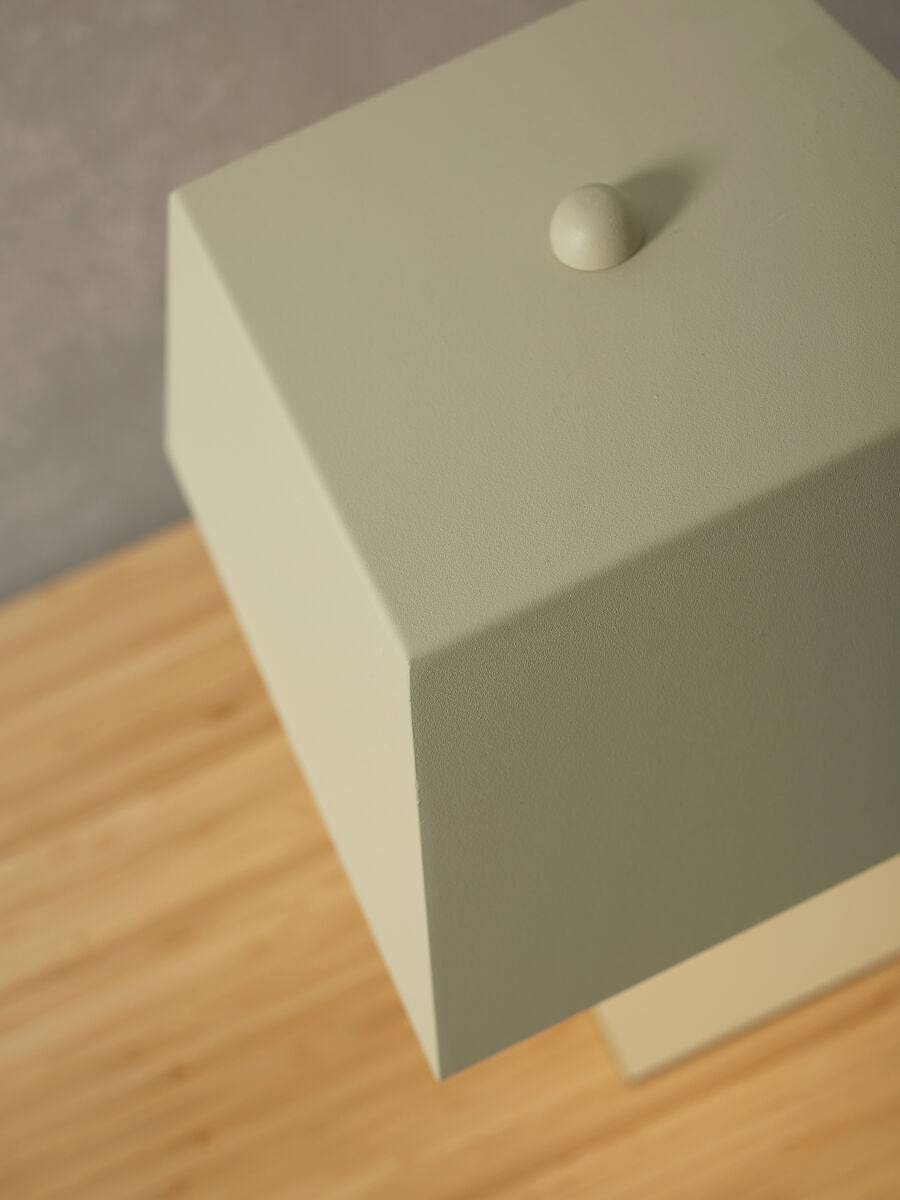 Perth retro inspired table lamp in soft green finish | malletandplane.com