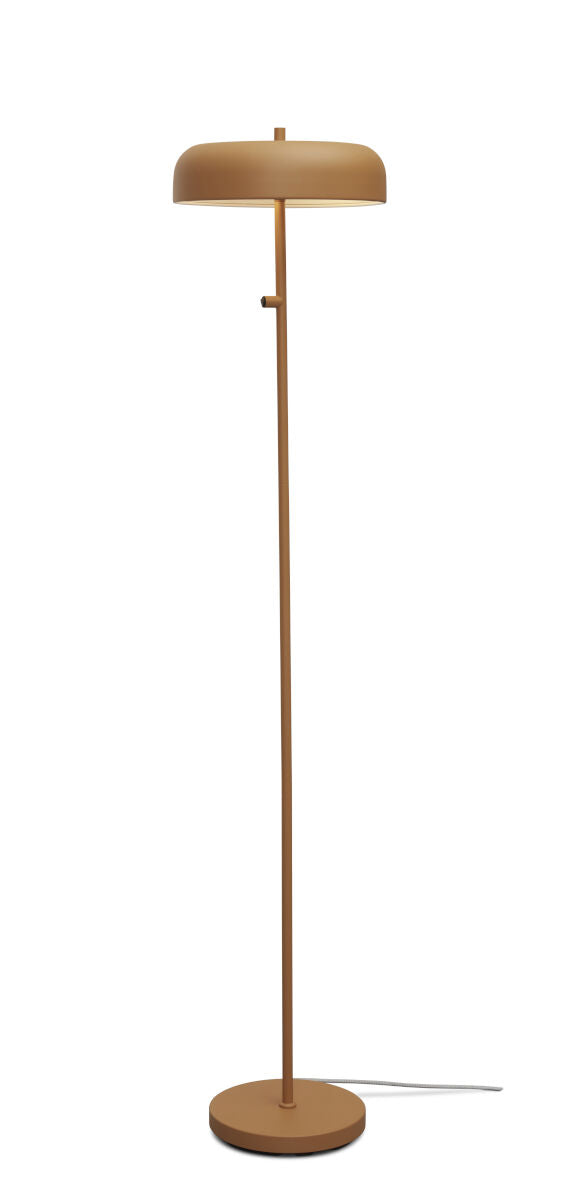 Porto metal floor lamp in matte mustard finish | malletandplane.com