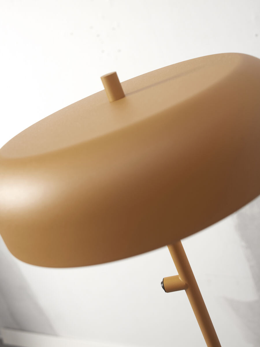 Porto metal floor lamp in matte mustard finish | malletandplane.com