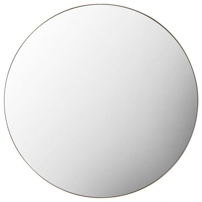 FITZ 100cm Round Wall Mirror with Slim Gold Metal Frame | malletandplane.com