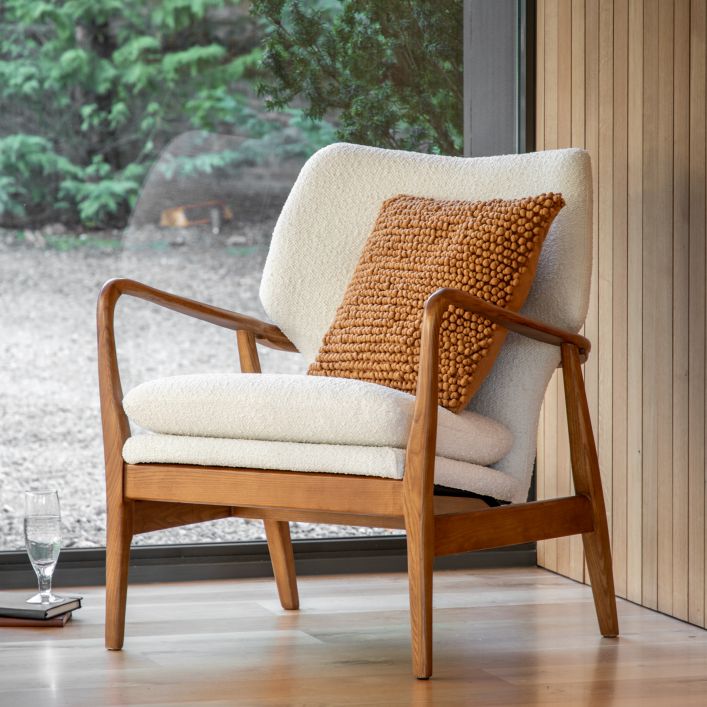 ARNY Cream Mid Century Armchair | MalletandPlane.com