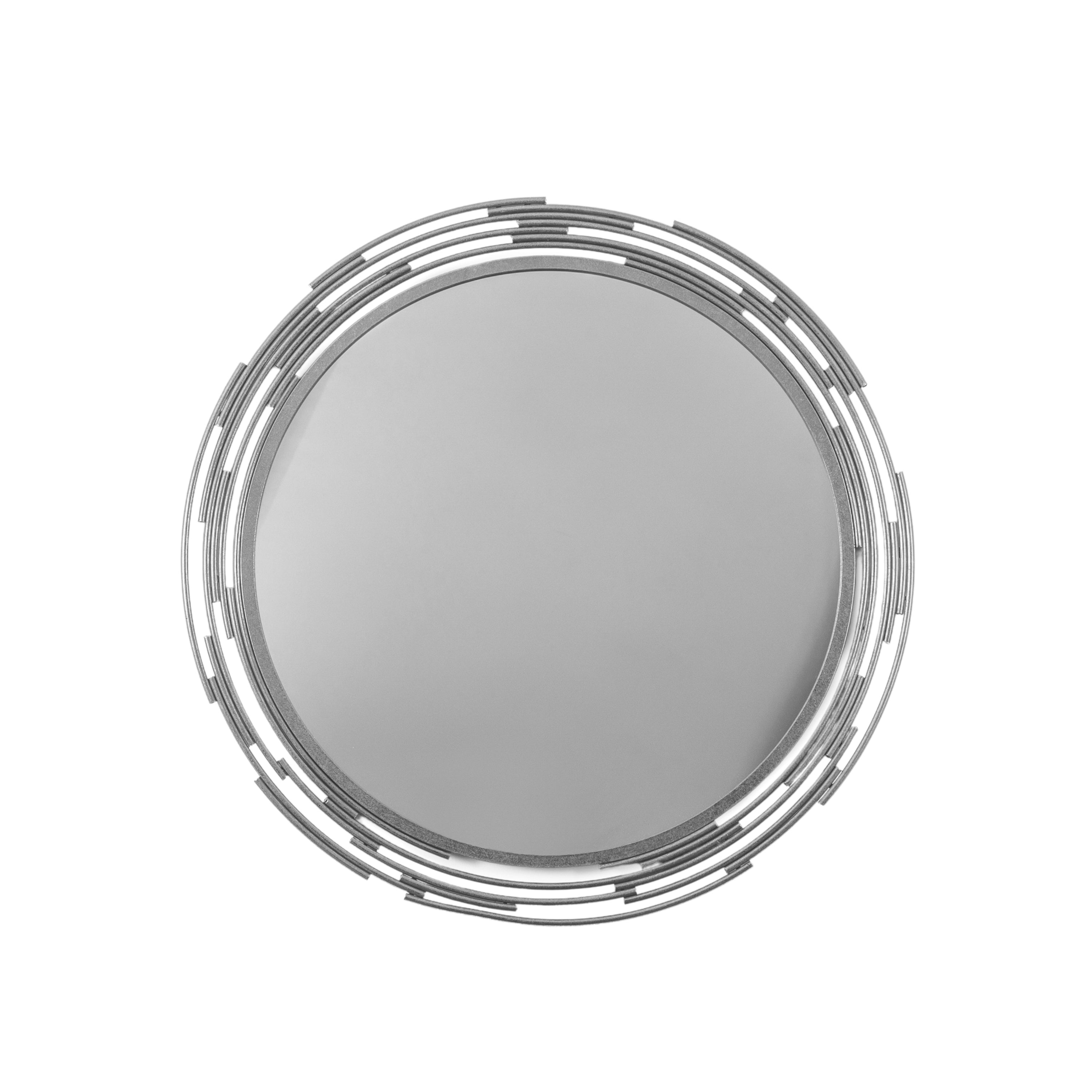 Porto 800mm diameter silver round mirror | MalletandPlane.com