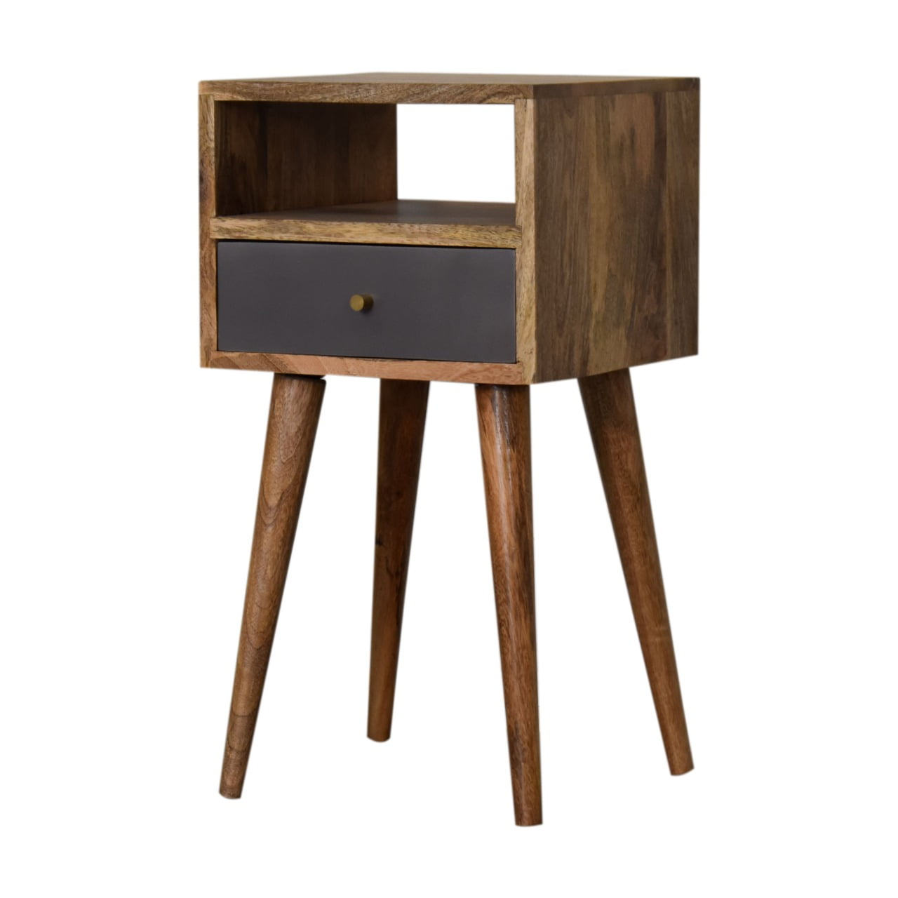 Elly Slate handpainted narrow bedside table made from solid wood | malletandplane.com