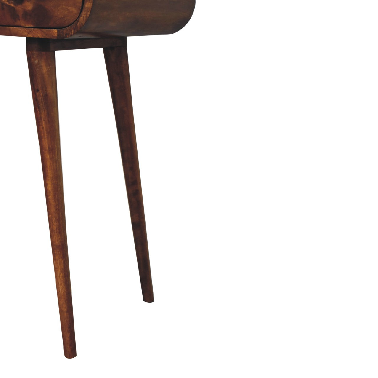 Newton handmade solid wood 3 drawer dressing table with foldable mirror in deep chestnut finish | malltandplane.com