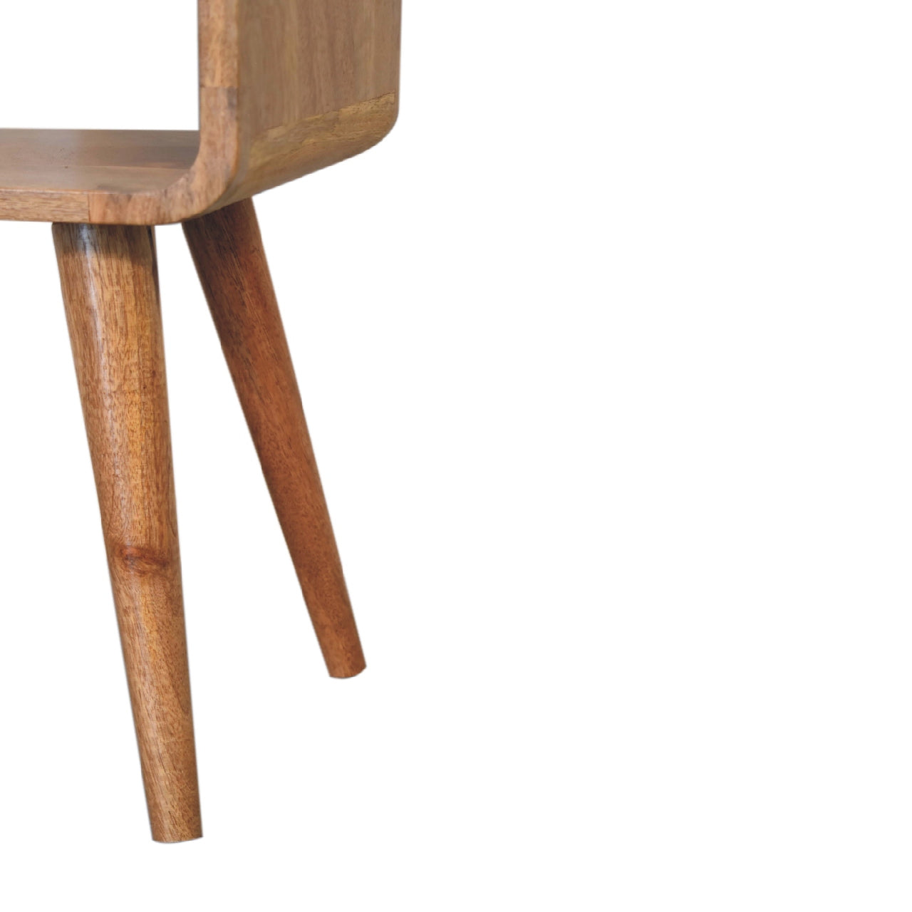 KIGA Minimalist Compact Open-Slot Solid Wood Oak-ish Bedside Table  | MalletandPlane.com
