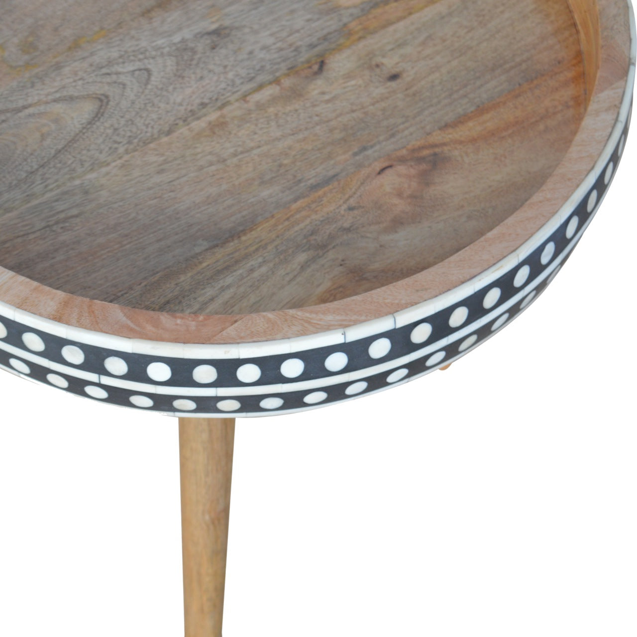 RAFE Large Side Table with Inlaid Bone Detail | malletandplane.com
