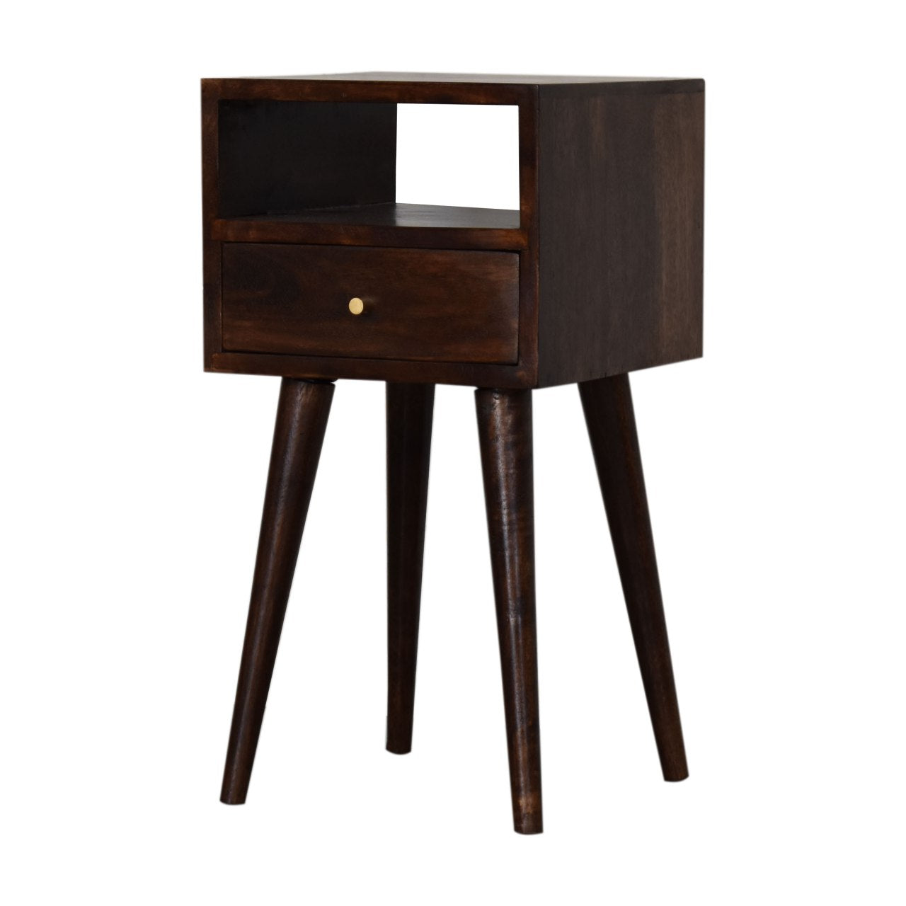 Ronan Slim Bedside Table in Walnut Finish  | malletandplane.com