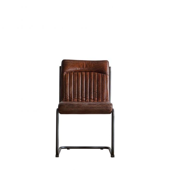 Capri Dining Chair in Brown Vintage Top Grain Leather | MalletandPlane.com