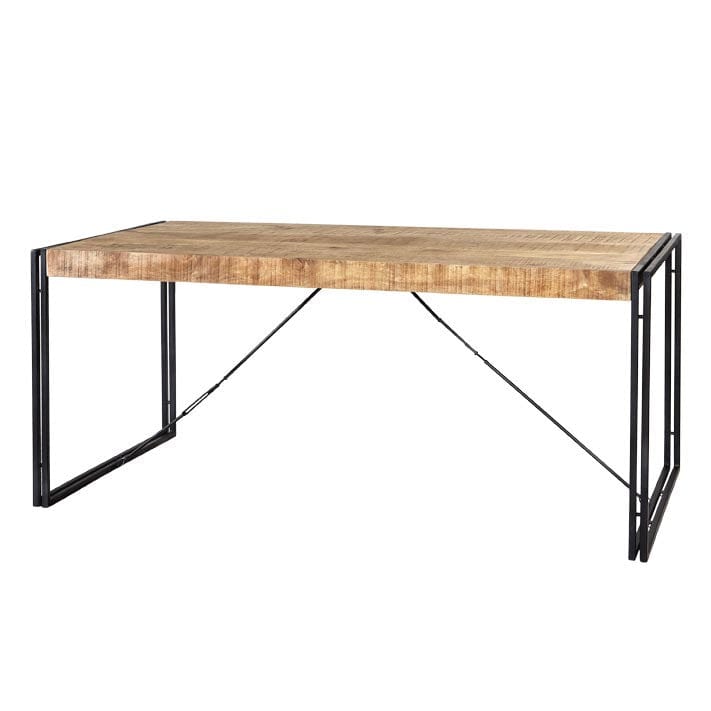 Loft industrial vintage solid mango medium dining table with reclaimed metal legs | malletandplane.com