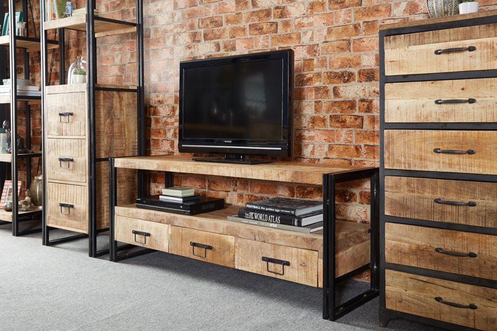 Metal wood deals tv unit