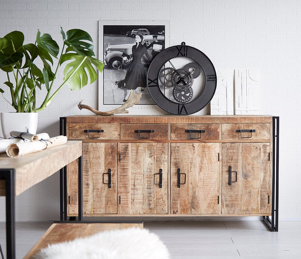 LOFT Industrial Vintage Extra Large Solid Wood Sideboard