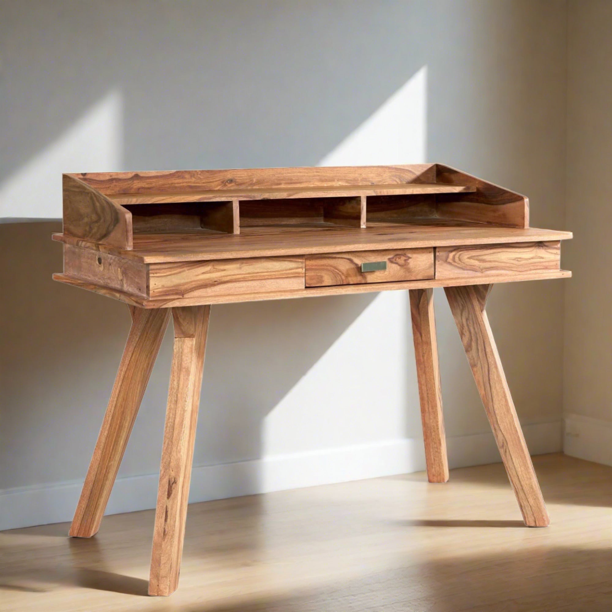 OTIS Solid Sheesham Wood Home Study Desk - MalletandPlane.com