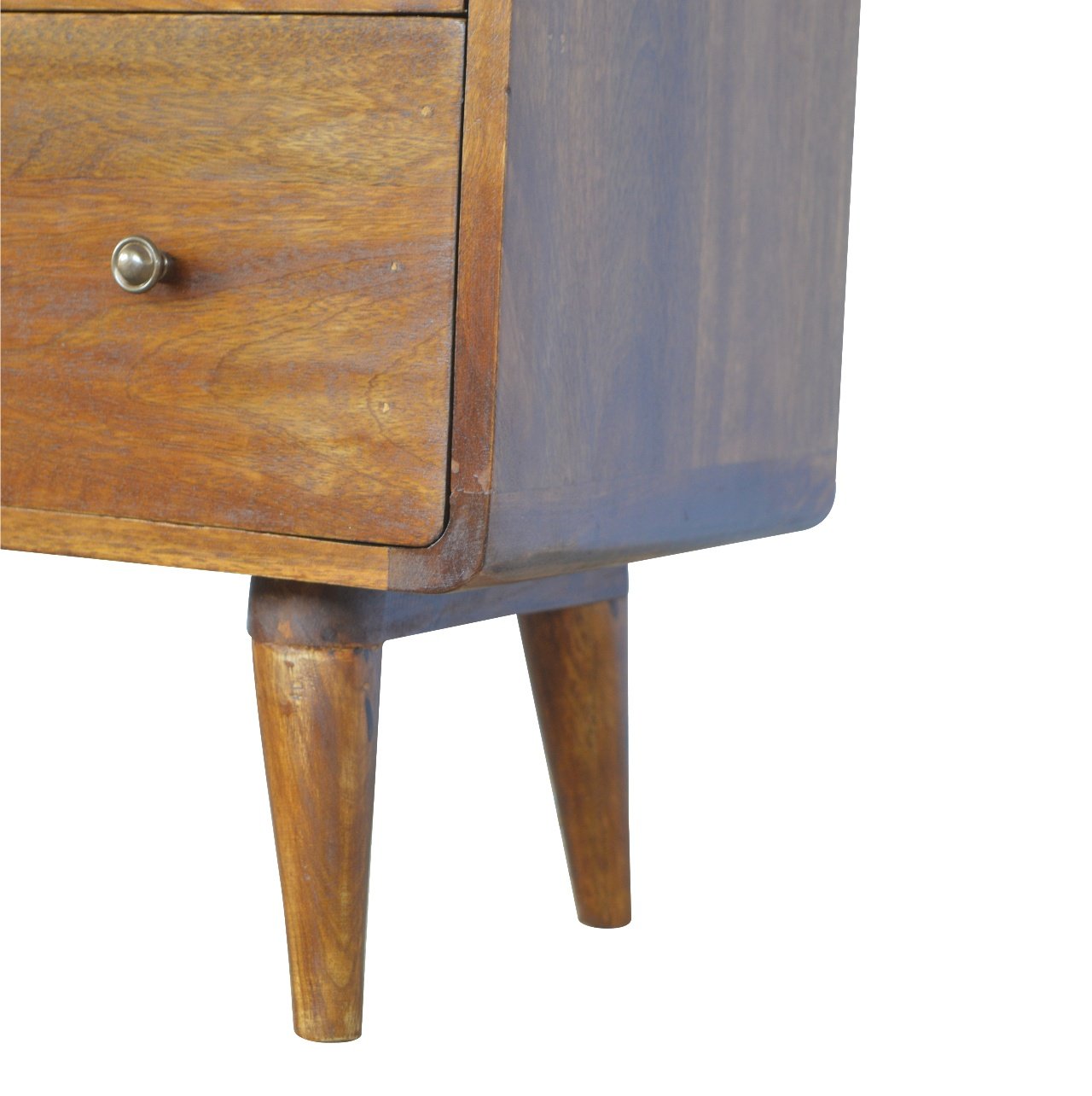 Century handmade solid wood 3 drawer chest of drawers in deep chestnut finish | malletandplane.com